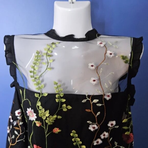 CITY STUDIO Created for Macy's Floral-Embroidered Fit & Flare Dress(B7) - Picture 3 of 8
